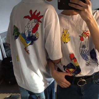 Chicken Print Short Sleeve T-shirt