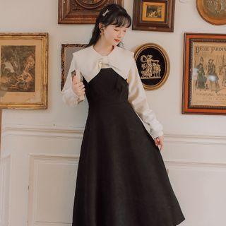 Bow Accent Blouse / Midi Jumper Dress / Set