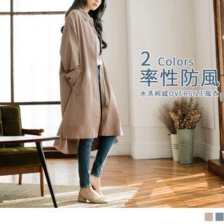 Hidden Zipper Trench Coat