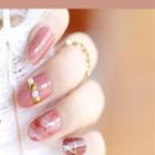 Embellished Faux Nail Tip 86 - Glue - Mauve Pink - One Size