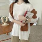 Plus Size Slit-side Basic Knit Top