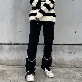 Chain Detail Boot-cut Jeans