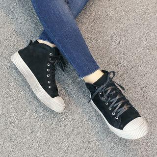 Round-toe Genuine-leather Sneakers
