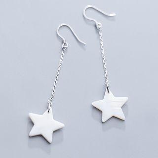 925 Sterling Silver Star Dangle Earring 1 Pair - S925 Silver - One Size