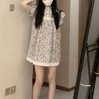 Cap-sleeve Floral Tunic Dress