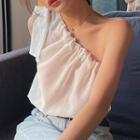 Sleeveless One-shoulder Blouse