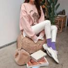 Leopard Print Fleece Lined Sweatshirt