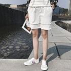 Contrast Trim Corduroy Shorts