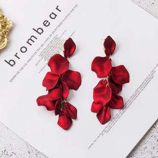 Resin Petal Fringed Earring 1 Pair - Red - One Size