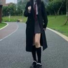 Double Breasted Long Coat / Shirt / Pleated Skirt / Tie / Set