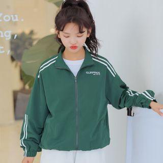 Long-sleeve Striped Lettering Jacket