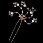 Bridal Faux-crystal Hair Pin Gold - One Size