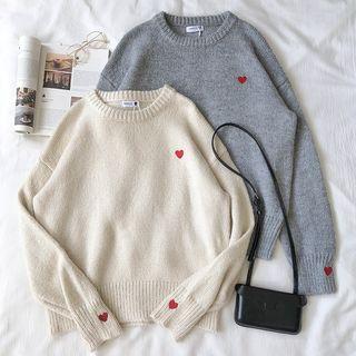Long-sleeve Heart Printed Sweater