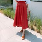 Linen Blend A-line Maxi Skirt