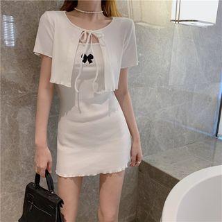 Set: Mini Bodycon Tank Dress + Cardigan