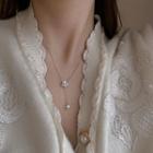 Faux Pearl Pendent Necklace 1 Pc - Silver - One Size
