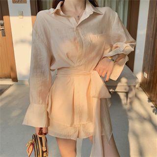 Set: Plain Shirt + Shorts + Sash