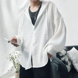 Sheer Button Hoodie