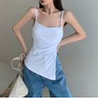 Slit Camisole Top / Wide Leg Jeans