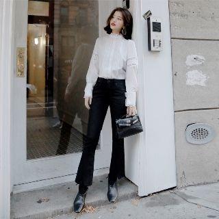Fray-trim Cropped Jeans