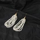 Faux Pearl Tassel Earring 1 Pairs - White - One Size