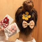 Set: Fabric Flower Hair Clip + Bow Hair Clip