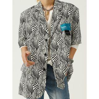 Short-sleeve Zebra Print Jacket
