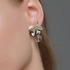 Alloy Flower Faux Crystal Dangle Earring 1 Pair - 01 - S371 - White - One Size