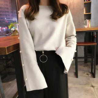 Faux Pearl Accent Pullover