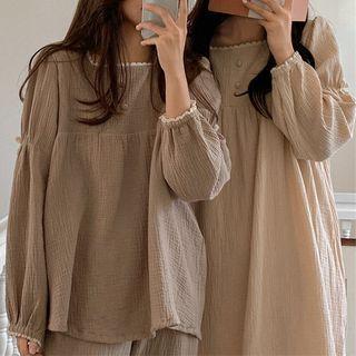 Long-sleeve Sleep Top / Lounge Pants / Midi Sleep Dress / Set