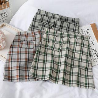 Retro Plaid High Waist Skirt