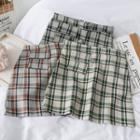 Retro Plaid High Waist Skirt