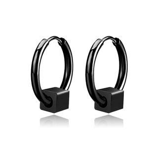 Stainless Steel Cube Hoop Earring