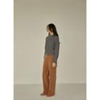 Raglan-sleeve Cable-knit Sweater Gray - One Size