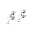 Classic Fashion Cross 316l Stainless Steel Stud Earrings Silver - One Size
