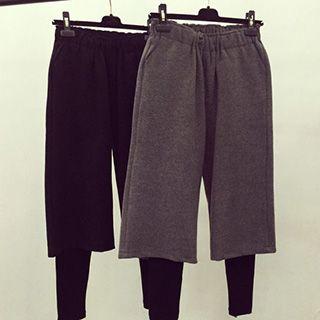 Legging Inset Cropped Wide Leg Pants