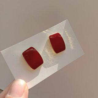 Retro Square Stud Earring  - As Shown In Figure