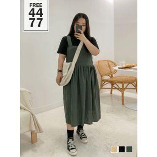 Fits All Shirred Pinafore Dress