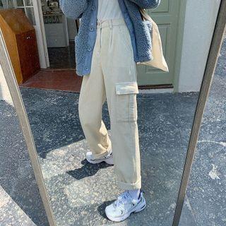 High Waist Corduroy Loose Fit Cargo Pants
