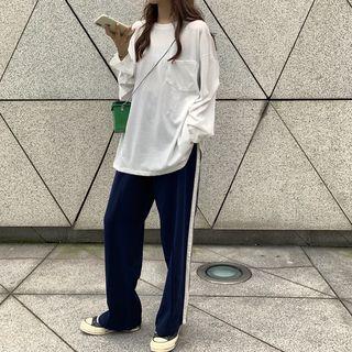 Long-sleeve Oversized T-shirt / Wide-leg Sweatpants