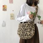 Faux Shearling Leopard Print Crossbody Bag As Shown In Figure - One Size