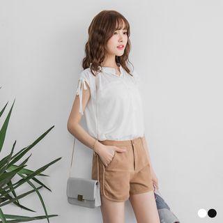 Drawstring Sleeveless Blouse