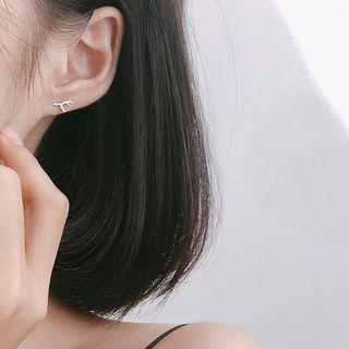 925 Sterling Silver Deer Horn Earring 1 Pair - 925 Silver - Silver - One Size