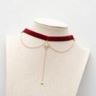 Fringed Snowflake Velvet Choker
