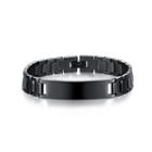 Fashion And Simple Plated Black Geometric Rectangular 316l Stainless Steel Bracelet Black - One Size