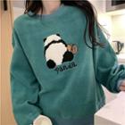 Panda Print Fleece Sweatshirt