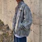 Two-way Pattern Oversize Drawstring Jacket