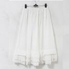 Midi A-line Lace Skirt Skirt - White - One Size