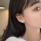 Heart Alloy Earring 1 Pair - Asymmetric - White - One Size