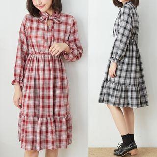 Lace-up Plaid Mermaid Dress